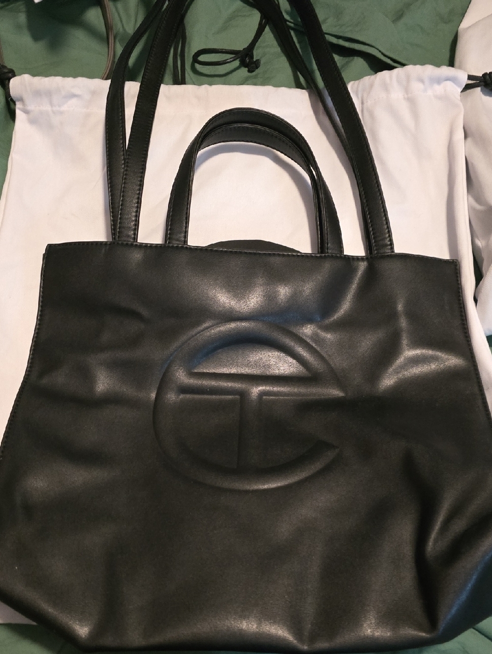 Authentic Telfar Black  Embossed Tote Bag